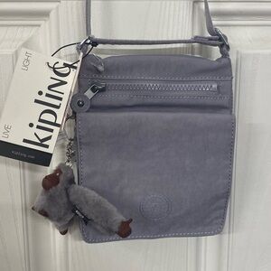 Kipling Eldorado Convertible
Crossbody Shoulder Bag Dove Grey/ Lavender NWT
7x6"
